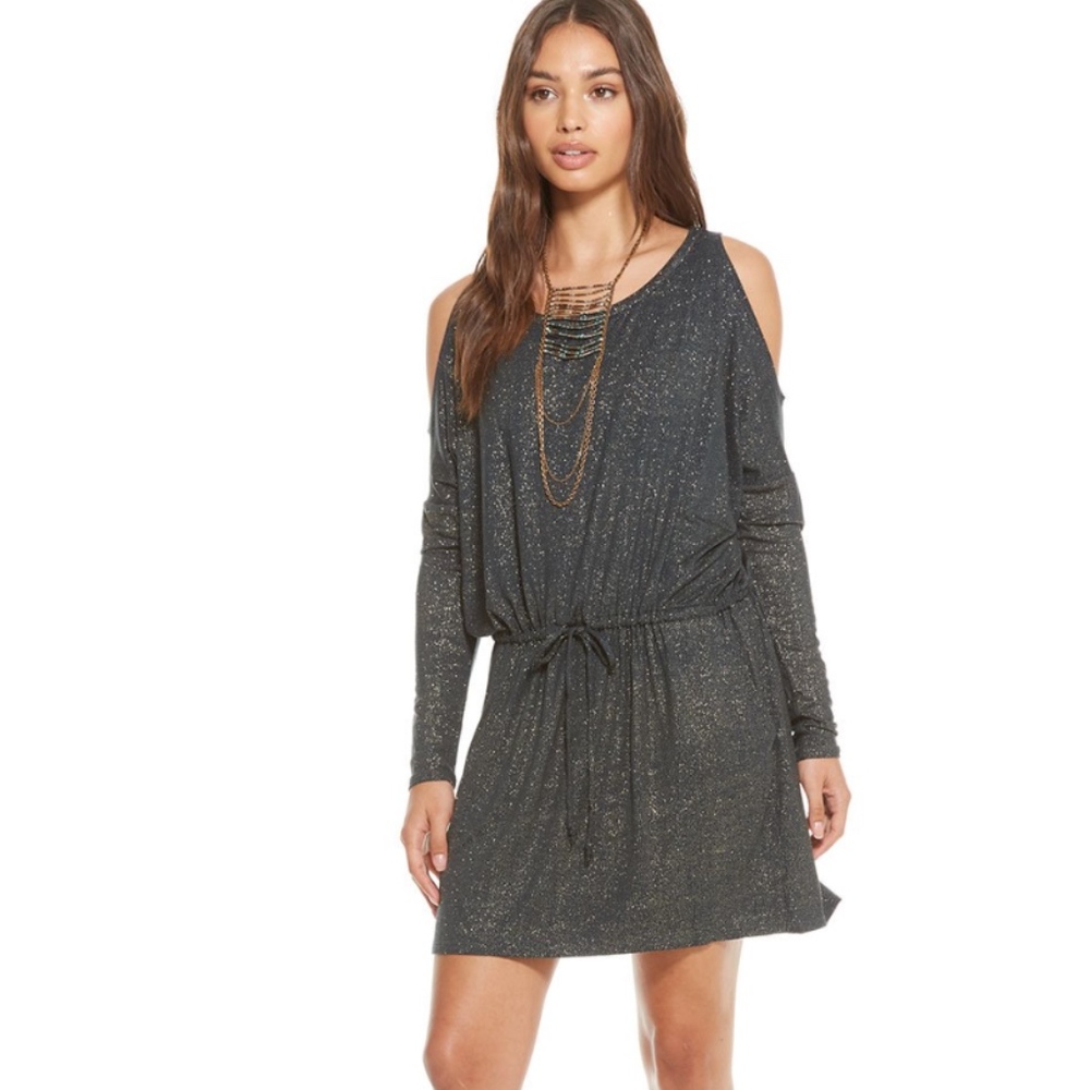 GLITTER JERSEY DOLMAN DRAWSTRING MINI